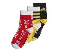 Adidas, X Disney Mickey Mouse Socks 3 Pairs, Socken, Schwarz/Besser Scharlach/Fettes Gold, Kxl, Unisex-Bambino, 28-30