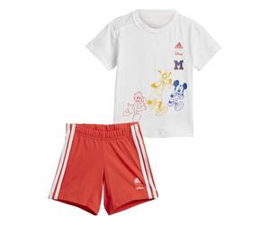 adidas x Disney Micky Maus Baby T-Shirt und Shorts Set weiß / rot 62