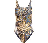 Adidas x Farm RIO 3-Streifen Damen Badeanzug, blau 34