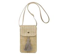 AdiStylinno Handytasche Zum Umhängen Damen, Umhängetasche Damen Klein Strohtaschen mit Langem Gurt, Bohemien Handy Tasche für Frauen Mädchen, Straw Crossbody Strand Tasche