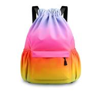 AdiStylinno Turnbeutel, Große Kapazität Sportbeutel für Herren Damen Kordelzug Rucksack mit Multi Taschen Wasserdichte Leichte Kordelzug Rucksäcke Sporttasche für Gym Schwimmen Fußball (Farbe A, L)