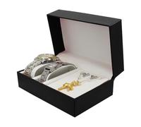 AdiStylinno Uhrenbox mit 2 Fächern, PU Leder Uhrenaufbewahrung Bequeme Uhrenkasten Aufbewahrung Uhrenetui Gehäuse Schmuckhalter für Schmuck Display, Uhrenhalter für Männer Frauen (Schwarz)