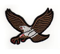 Adler Braun Vogel Aufnäher zum aufbügeln oder aufnähen Bügelbild Aufbügler für Kleidung gestickter Bügelpatch Applikation Biker Eagle Patch Größe 8,1 x 6,2 cm