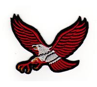 Adler Rot Vogel Aufnäher zum aufbügeln oder aufnähen Bügelbild Aufbügler für Kleidung gestickter Bügelpatch Applikation Biker Eagle Patch Größe 8,1 x 6,2 cm