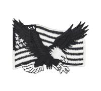 Adler USA Flagge Schwarz Weiß Aufnäher zum aufbügeln oder aufnähen Bügelbild Bügelpatch Aufbügler für Kleidung Bügelflicken Applikation Vogel Patch Größe 8,0 x 6,0 cm