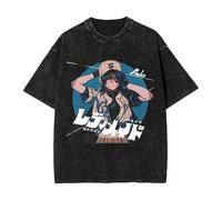 ADO T-Shirt Kinder Große Größe Sänger Cartoon Muster Druck Kurzarm Herren Und Damen Retro Gewaschene Baumwolle Sweatshirt Cartoon Lose Tshirt XS ~ 3XL-Black&I||3X_l