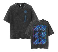 ADO Tour Merch Kurzarm Unisex T Shirt Aus Gewaschener Baumwolle Mit Rundhalsausschnitt Und Sänger Cartoon Print Oversize Sweatshirt Hip Hop Retro Top XS-3XL-Black&H||m