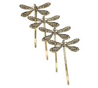 ADOCARN 4 Stück-pack Libellen Haarspangen aus Metall Vintage mit Strass Dekorative Haarclips für Damen und Mädchen Modische Haaraccessoires für Partys und Alltag