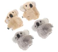ADOCARN 4 Stück Teiliges Plüsch Koala Haarklammern Mini Krallenspangen für Mädchen Niedliche Cartoon Haarclips für Alltag Makeup und Gesichtspflege Weiche Haarschmuck Braun Praktische