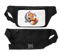 Adorable Fox Wearing Royal Jewels Unisex Hüfttasche, Schwarz