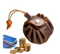 Adorable Leather Drawstring Coin Purse, Portable Leather Wallet, Car Key Case Wallet, Key Storage Organizer, Leather Coin Pouch, Small Soft Portable Coin Purse Pouch Car Key Case Wallet for Men Women