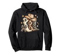 Adrette Cowgirl-Stiefel Cowboyhut Leopard Floral Kariert Pullover Hoodie