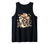 Adrette Cowgirl-Stiefel Cowboyhut Leopard Floral Kariert Tank Top
