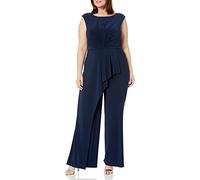Adrianna Papell Damen Drapierter Jumpsuit aus Jersey Overall, Mitternacht/Ausflug, einfarbig (Midnight//Getaway Solids), 46