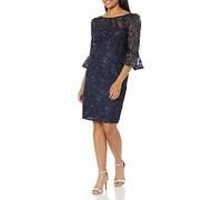 Adrianna Papell Damen Etuikleid mit Glockenärmeln und Rosenstickerei Kleid für besondere Anlässe