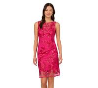 Adrianna Papell Damen Etuikleid mit Pailletten und Blättern Kleid für besondere Anlässe, Knallpink (Hot Pink), 40