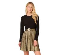 Adrianna Papell Damen Jersey Metallic Kurzes Kleid, Schwarz/Gold, 34