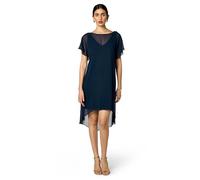 Adrianna Papell Damen Kurzes Kleid mit Chiffon-Overlay Cocktailkleid, Navy, X-Groß