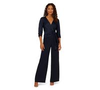 Adrianna Papell Damen Satin Crepe Jumpsuit, Dunkles Marineblau, 10