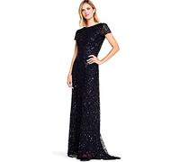 Adrianna Papell Damen Short-Sleeve All Over Sequin Gown Kleid für besondere Anlässe, Schwarz, 50