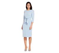 Adrianna Papell Damen Bow Sheath Dress with Three Quarter Sleeves Kleid, Blau-Blue Mist, 42