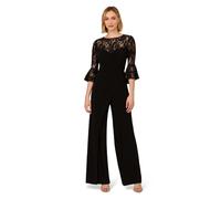 Adrianna Papell Drapierter Damen-Jumpsuit aus Jersey, Schwarz, X-Large
