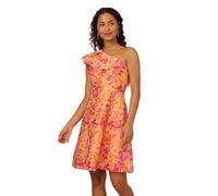 Adrianna Papell Einschultriges Jacquard-Kleid für Damen, Orange/Mehrfarbig, 42