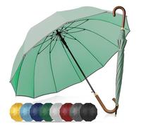 ADRIANO PORCARO® Regenschirm Sturmfest I Ø120cm Schirm I Regenschirm Groß XXL mit Reflektierendem Rand I 12 Streben Stockschirm I inkl. Schirmhülle - Für Herren & Damen I Mintgrün