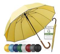 ADRIANO PORCARO® Regenschirm Sturmfest I Ø120cm Schirm I Regenschirm Groß XXL mit Reflektierendem Rand I 12 Streben Stockschirm I inkl. Schirmhülle - Für Herren & Damen I Gelb