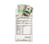 ADSURE Manipulationssichere Beutel, 15,2 x 22,9 cm, 500 Stück, transparente Geldumschläge für Bargeld, Bankpfandbeutel, selbstklebende Versiegelung, für Bankwährung, Münzen, Schecks, Quittungen