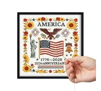 Adult Embroidery Set - Complete Craft Practice Kit, Sewing Pattern Pack with Tools, Fabric Needlework Set with Frame, Decorative Sewing Style, DIY Supplies for Wall, Project, Party, Hobby, Activity