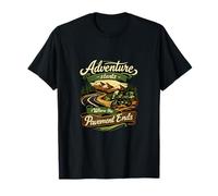 Adventure Starts Where Pavement Ends Biker-Abzeichen T-Shirt