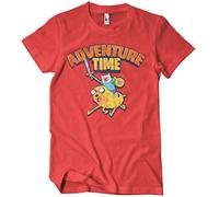 Adventure Time Offizielles Lizenzprodukt Washed Herren T-Shirt (Rot), Large