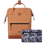 Cabaïa - Adventurer Rucksack Moscow Medium 18L - Wasserabweisend - Laptopfach bis zu 13 Zoll - 2 Vordertaschen - vegan zertifiziert - Rucksack für Reisen und Arbeit, Damen & Herren - Braun