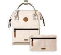 Cabaïa - Adventurer Rucksack Algers Mini 10L - Wasserabweisend - Laptopfach bis zu 10,5 Zoll - 2 Vordertaschen - vegan zertifiziert - Rucksack für Reisen und Arbeit, Damen & Herren - Beige