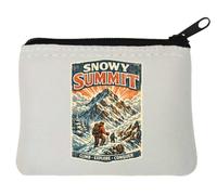 Adventurers Climbing Snowy Mountain Peak Neopren-Geldbörse, 10 x 11 cm, Weiß
