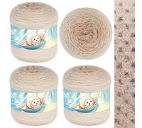 Aeelike 4 × 100g Warme Strickgarn Farbverlauf, Karamellbraun | 3mm Acryl Wolle Langfloriges mit Farbverlauf, Atmungsaktiv Babywolle zum Stricken Weich für Anfänger Pullover Hüte, Schal