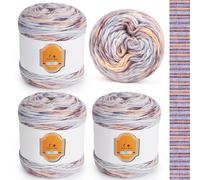 Aeelike 400g Farbverlaufsgarn Häkelgarn Baumwolle, 210m Super leichte Gradient Bobbel Wolle Farbverlauf, Superweiche Mehrfarbiges Air Wolle zum Babydecke Pullover, Ombré Strickwolle, Klarer Himmel