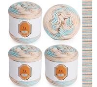 Aeelike 400g Wolle zum Stricken Farbverlauf, 210m Super leichte Gradient Cupcakes Bobbel, Superweiche Mehrfarbiges Farbverlaufsgarn zum Babydecke Pullover Schal Hüte, Ombré Cotton Yarns, Frisch Blau