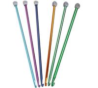 Aeelike 6 Stück Extra lange Tunesische Häkelnadel 35 cm, Hochwertige Tunesische Häkelnadeln Set für Anfänger, 6,5 mm - 11,0 mm Bunte Afghan Häkelnadel Tunesisch Set für Decken, Pullover, Schals
