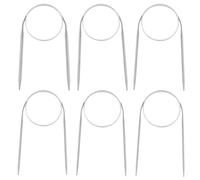 Aeelike 6 Stück Rundstricknadeln Edelstahl 80 cm, Ergonomische Stricknadeln Rundstricknadel 2,5mm/3,0mm/3,5mm/4,0mm/4,5mm/5,0mm, Langlebige Rundstricknadel Set zum Stricken von Decken und Schals