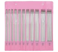 Aeelike Edelstahl Stricknadeln Set, 2mm - 6,0mm Doppelspitz Stricknadel Set 20 cm, 55 Stück Stricknadeln für Socken, Metall Nadelspiel 2,0, 2,25, 2,75, 3,25, 3,5, 3,75, 4,0, 4,5, 5,0 5,5, 6,0mm