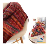 Aeelike Häkeln-Decken-Set für Anfänger, Vintage-Regenbogen-Decke, Komplettes Starter-Häkelset mit ausreichend warmem Ombre-Wollgarn, Video-Anleitung, Einfache Häkel Set für Häkel-Fans