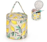 Aeelike Klein Stricktasche Handarbeitstasche für Stricken, Mini Aufbewahrungstasche für Wolle, Häkelzubehör, Häkelnadel, Kurze Stricknadeln Aufbewahrung, 15×14cm Langlebig Garntasche Wolltasche, Gelb