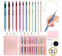 Aeelike Tunesische Häkelnadel mit Seil, 3,0-10mm Austauschbare Tunesische Häkelnadeln, 12 Metall Tunesisch Häkeln Set Interchangeable, 40cm/60cm/80cm/100cm Tunisian Crochet Hooks für Anfänger