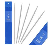 Aeeque 5 Stück 5,0 mm Nadelspiel Edelstahl Stricknadeln Set Sockennadeln für Mützen Socken Schals Haustier Pullover Doppelspitzen Knitting Needles