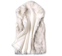 AEGJEGVD Farbdruck Fellweste Damen Kurz Kunstpelz äRmellose Weste Kurzweste Pelzweste Damen Kunstpelz Jacke Faux Fur Cardigan Pelz-Fleeceweste Winterjacke Parka Fell Mantel Große Größen