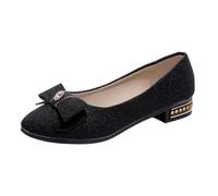 AEGJEGVD Flache Ballerina Für Damen Ultraweich Frühling Sommer Damenschuhe Ohne Schnürsenkel Niedriger Absatz Weich Design Aus Lackleder Bow-Knot Ballerinas Spitzer Zehenbereich Flache Schuhe