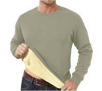 AEGJEGVD Herren Sweatshirt Winter Dickes Fleece Pullover Casual Rundhals Gefüttert Sweater Warm Langarm Pulli Fleecepullover Gefüttert Winter Warme Sport Basic Freizeit Sweater Einfarbig