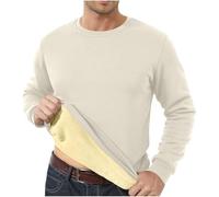 AEGJEGVD Herren Sweatshirt Winter Dickes Fleece Pullover Casual Rundhals Gefüttert Sweater Warm Langarm Pulli Fleecepullover Gefüttert Winter Warme Sport Basic Freizeit Sweater Einfarbig